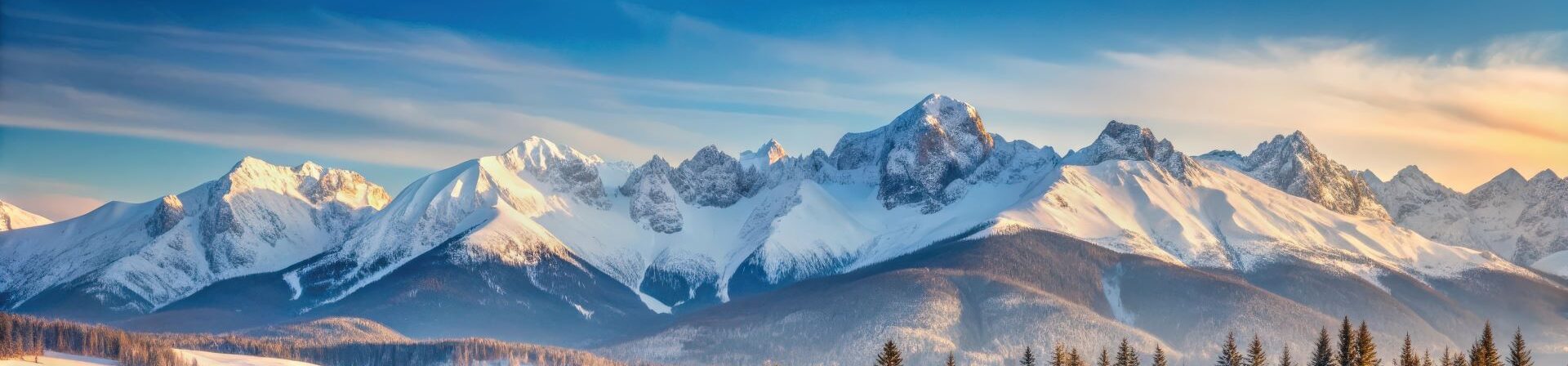 Landscape with a snow covered mountain range, Banner for the Build Your Team page